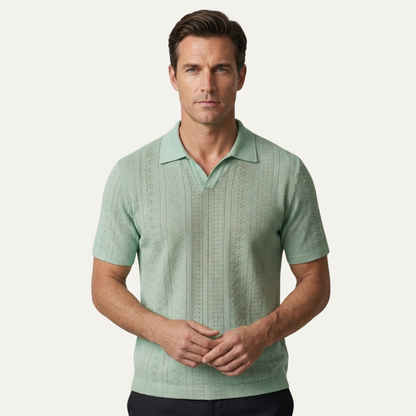 Men's Textured Knit Polo Shirt