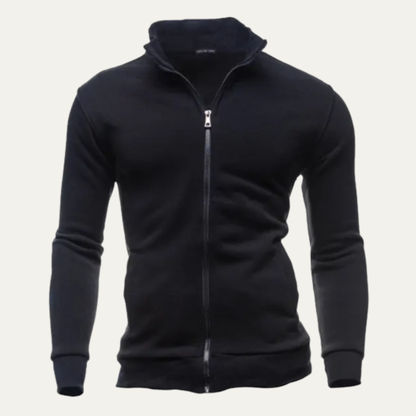 Men's Lightweight Zip Up Jacket Stand Collar Casual
