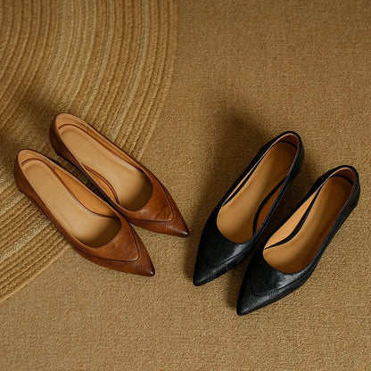 Low Heel Women's Pointed Toe Slip On Pumps