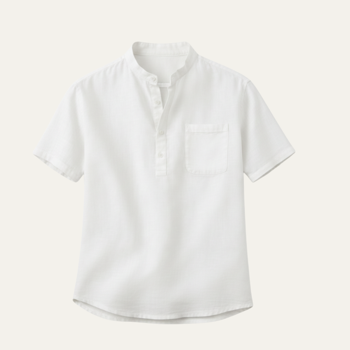 Men's Classic Linen Henley Shirt