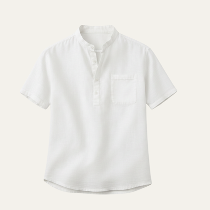 Men's Classic Linen Henley Shirt