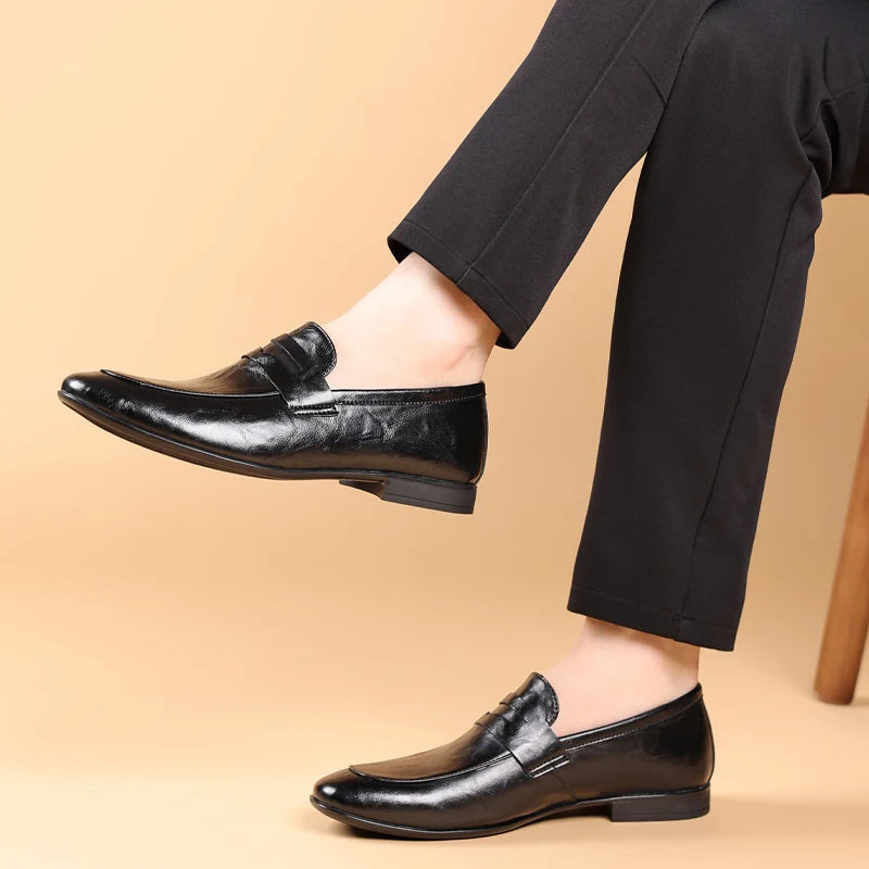 Men's Slip-On Dress Shoes Strap Detail