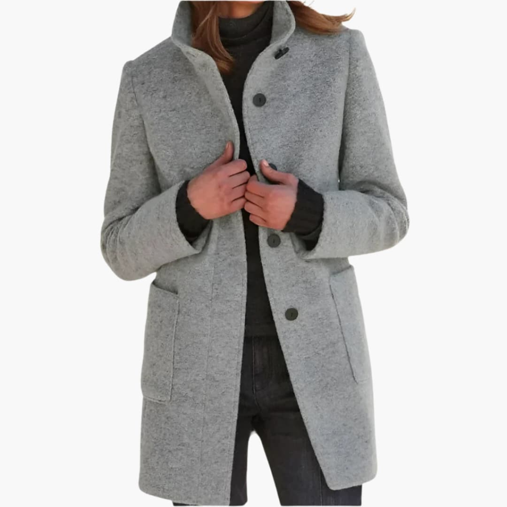 Women's Coat Stand Collar Pockets