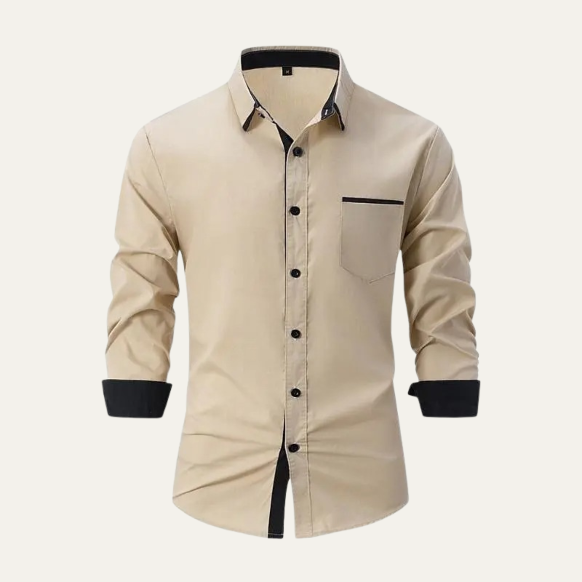 Men's Contrast Trim Button Up Shirt