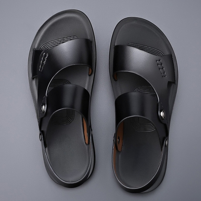 Stylish Vegan Leather Flat Sandals