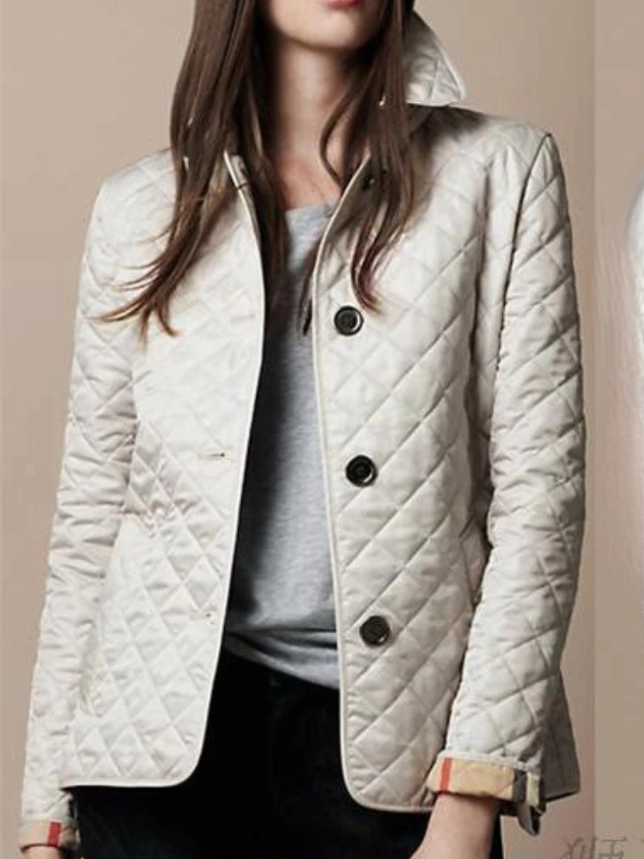 Women's Lined Jacket Folded Collar