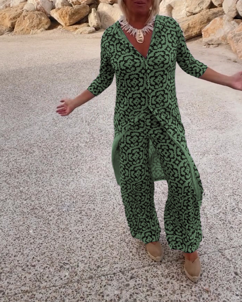 Women's Printed Two-Piece Set