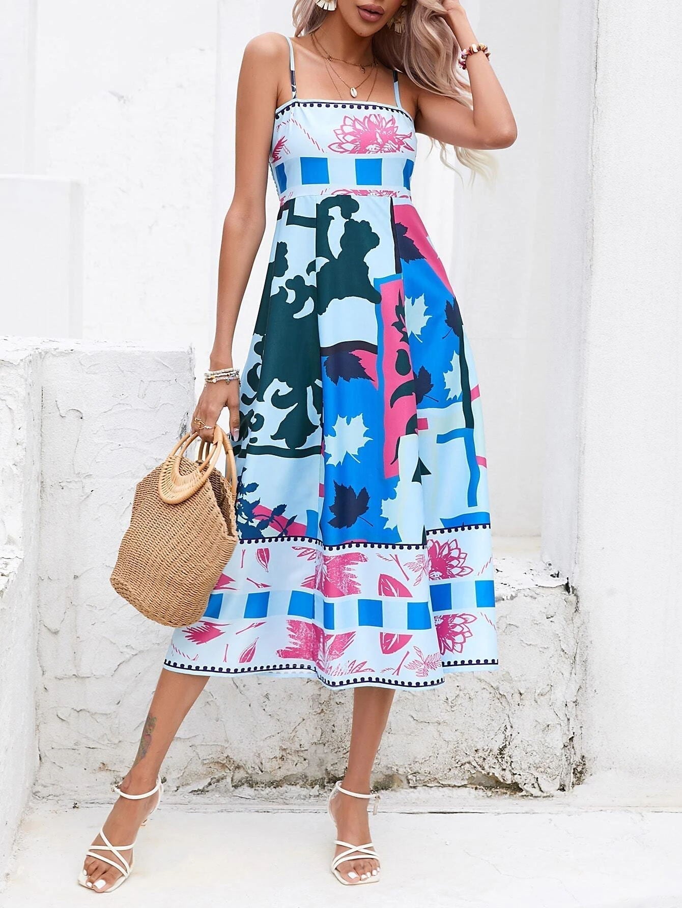 Elegant Mid Length Summer Dress