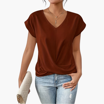 Women's Casual T-Shirt Heart Neckline
