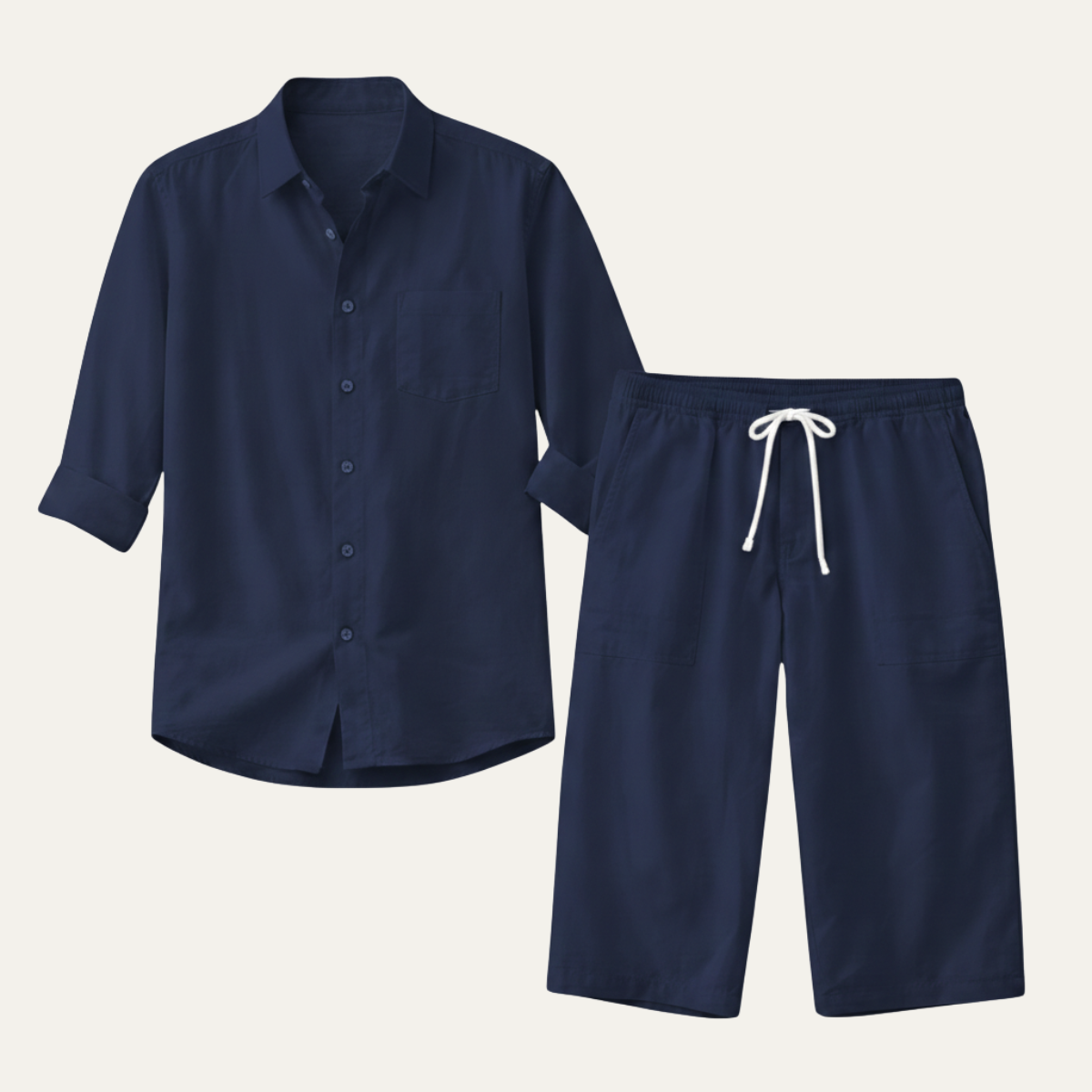 Mens Lightweight Summer Shirt Pants Set