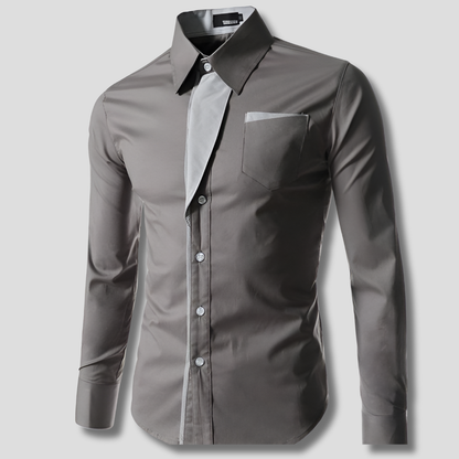 Men's Cotton Long-Sleeve Dress Shirt Classic Design - VibreMode