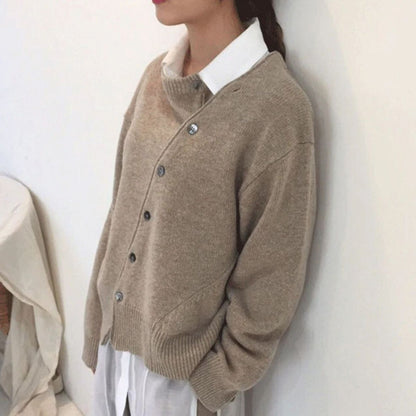 Women's Asymmetrical Button Cardigan