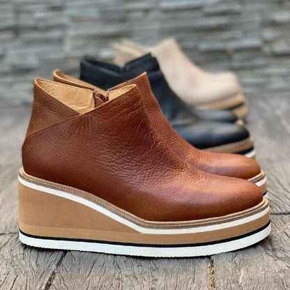 Women's Ankle Boots Wedge Heel Vintage Style