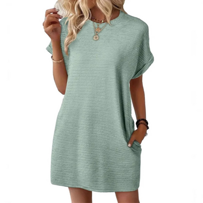 Bright Women's Casual Short Sleeve Mini Dress