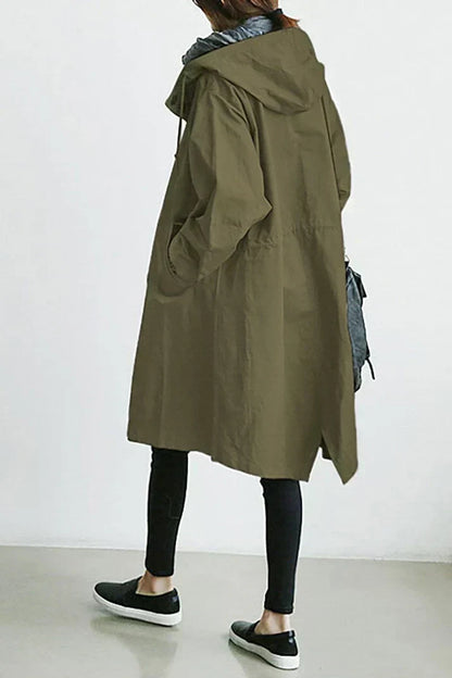 Women's Waterproof Raincoat Hooded Long Warm