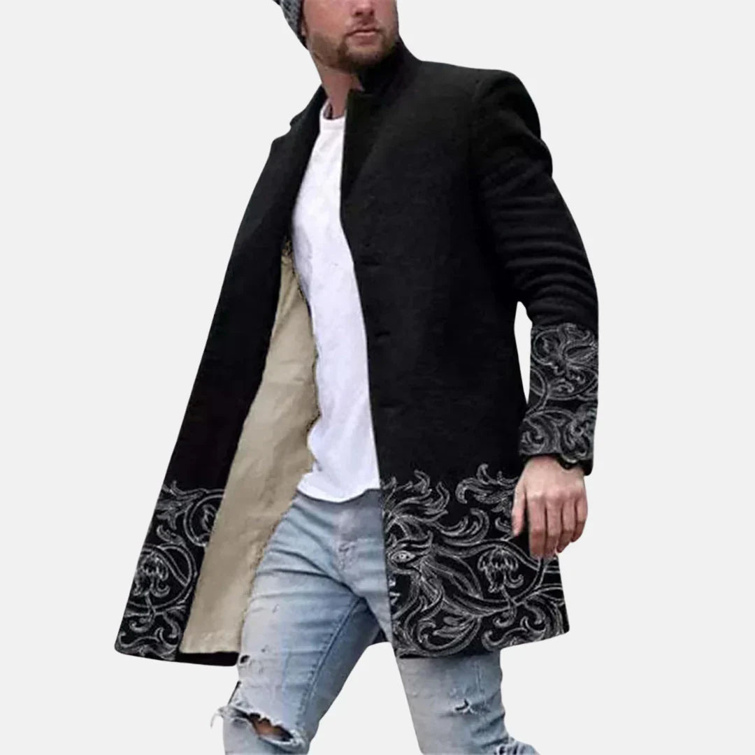 Men's Casual Adjustable Jacket Street Print Coat