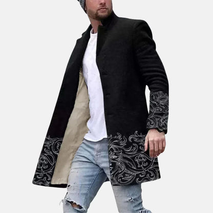 Men's Casual Adjustable Jacket Street Print Coat