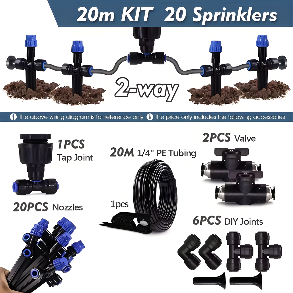 Adjustable Garden Irrigation System With Flexible Sprinklers