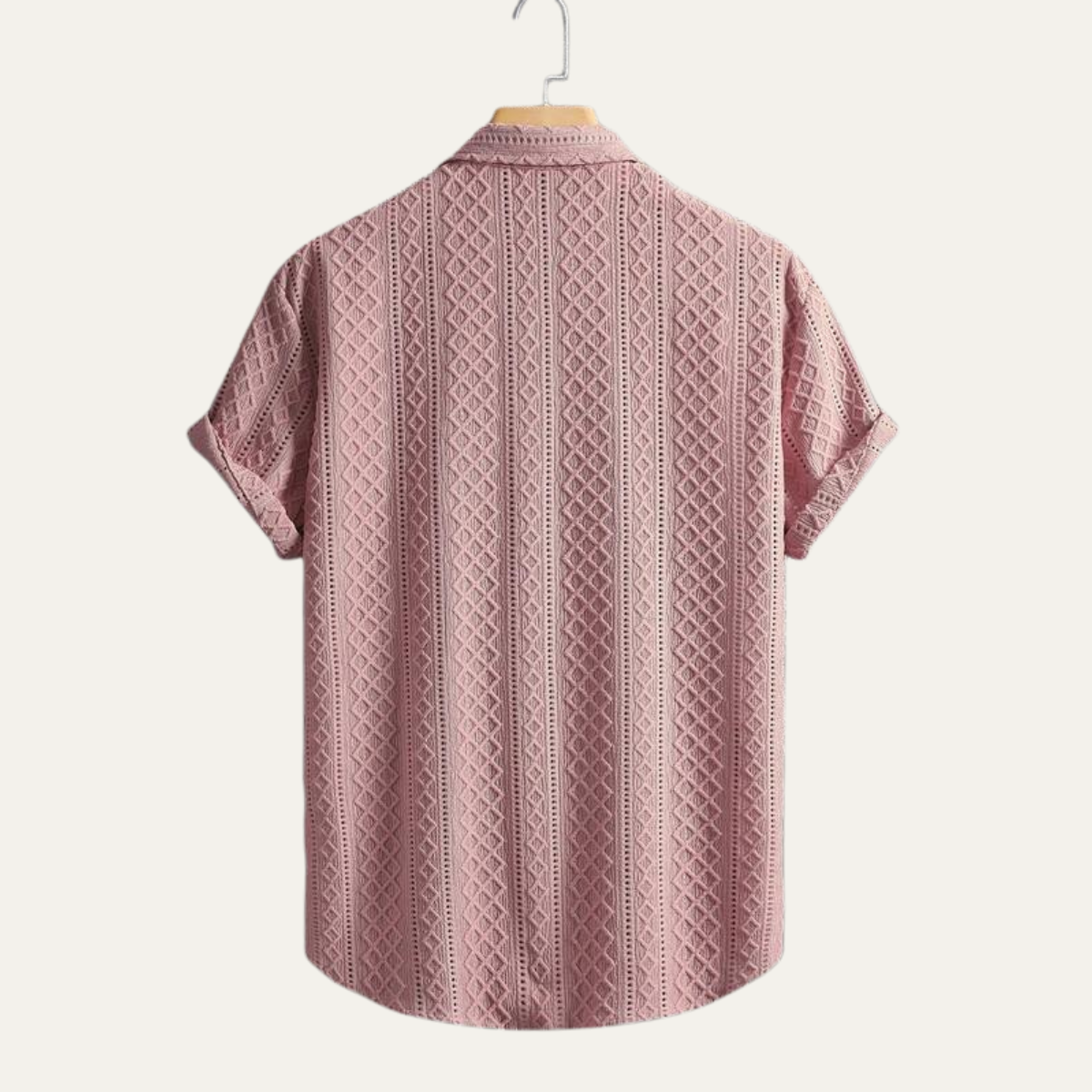 Men's Textured Button Up Shirt Casual