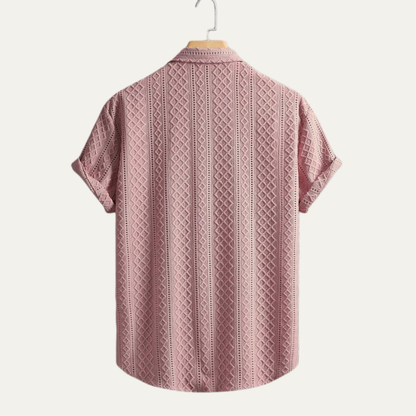 Men's Textured Button Up Shirt Casual