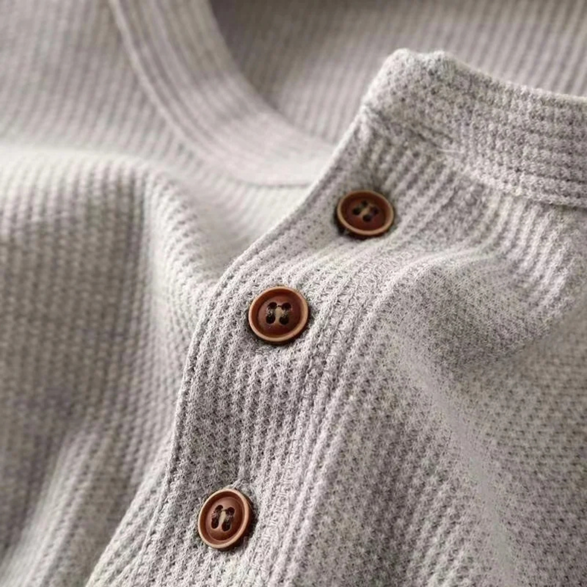 Men's Slim Fit Thermal Cotton Henley Shirt
