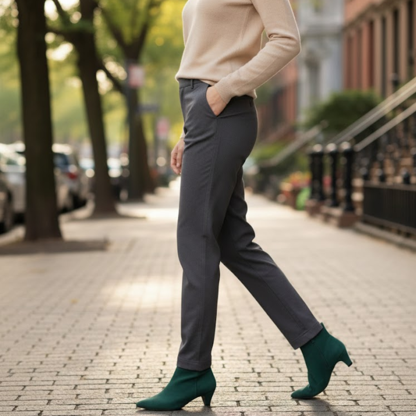 Stylish Low Heel Ankle Boots for Women Pointed Toe
