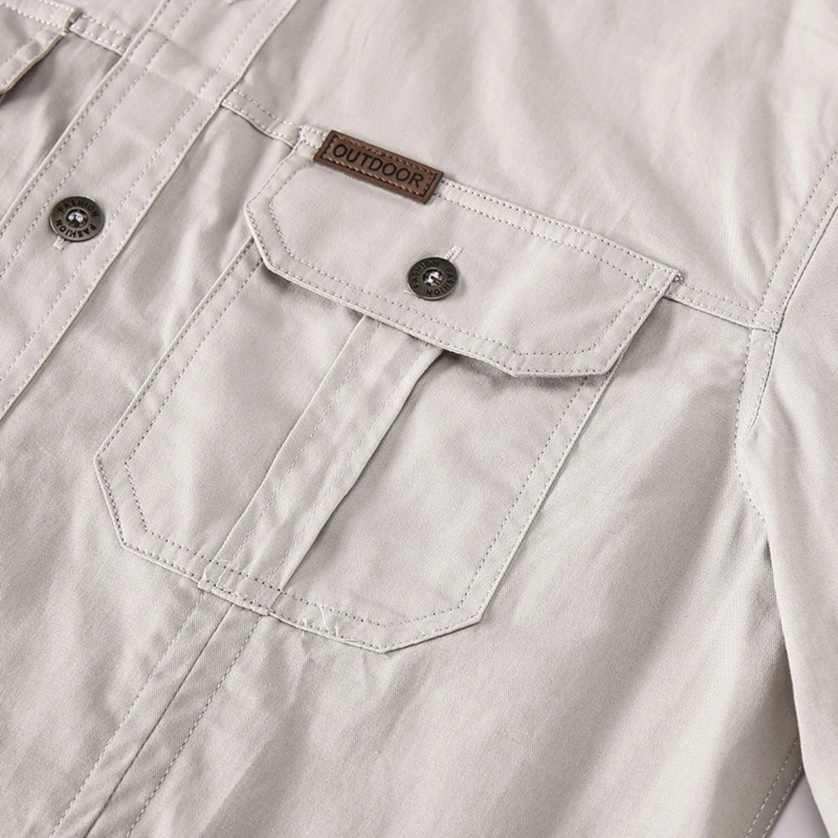 Men's Cotton Cargo Shirt Casual Button Up