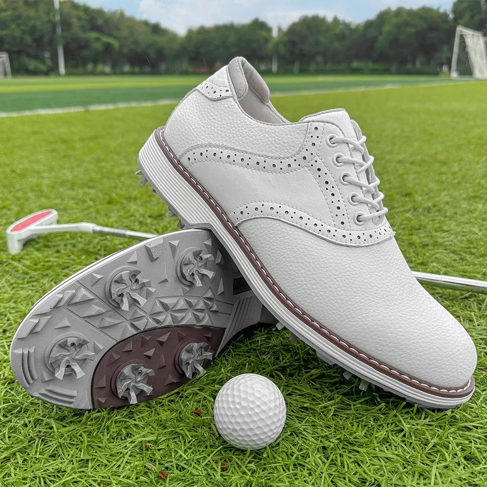 Classic Golf Shoes Leather Brown