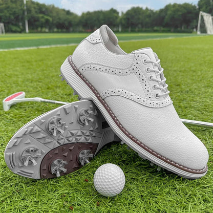 Classic Golf Shoes Leather Brown
