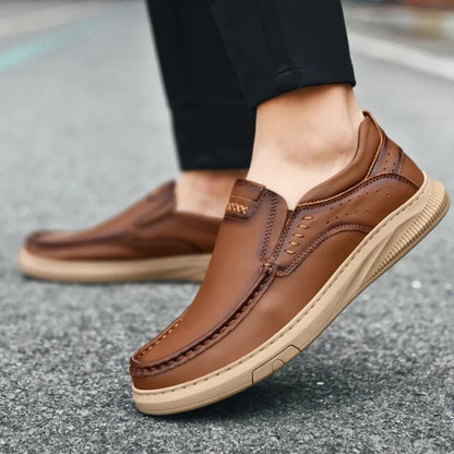 Men's Slip On Shoes Low Cut Leather