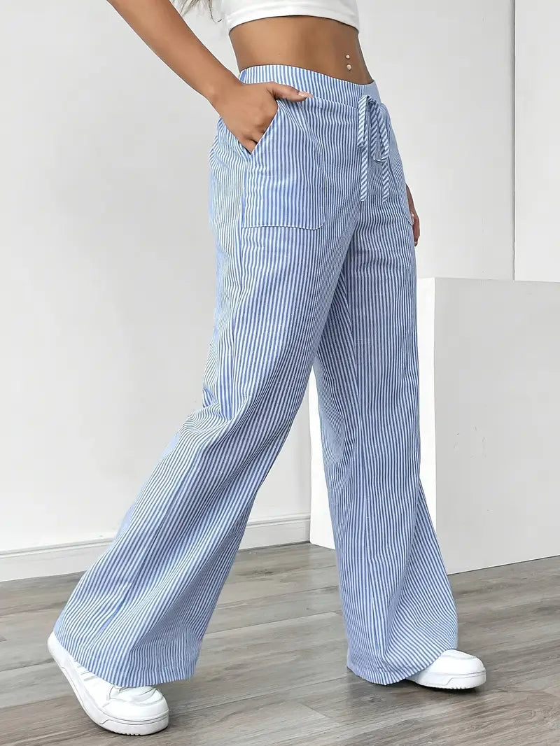 Comfortable Loose Fit Striped Pants