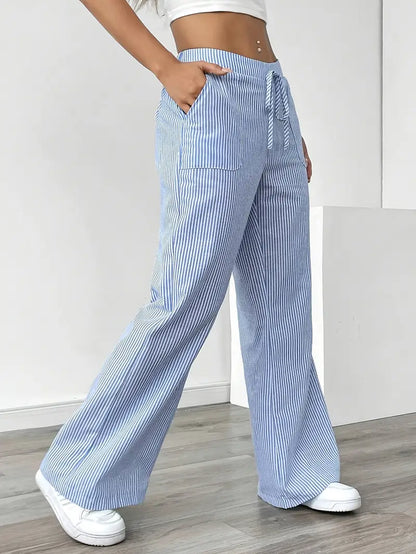 Comfortable Loose Fit Striped Pants