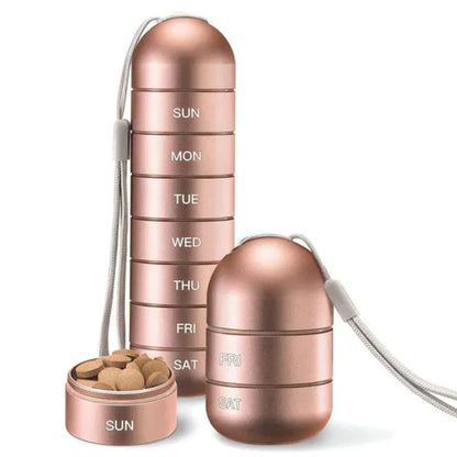 Aluminum Portable Pill Box 7 Day