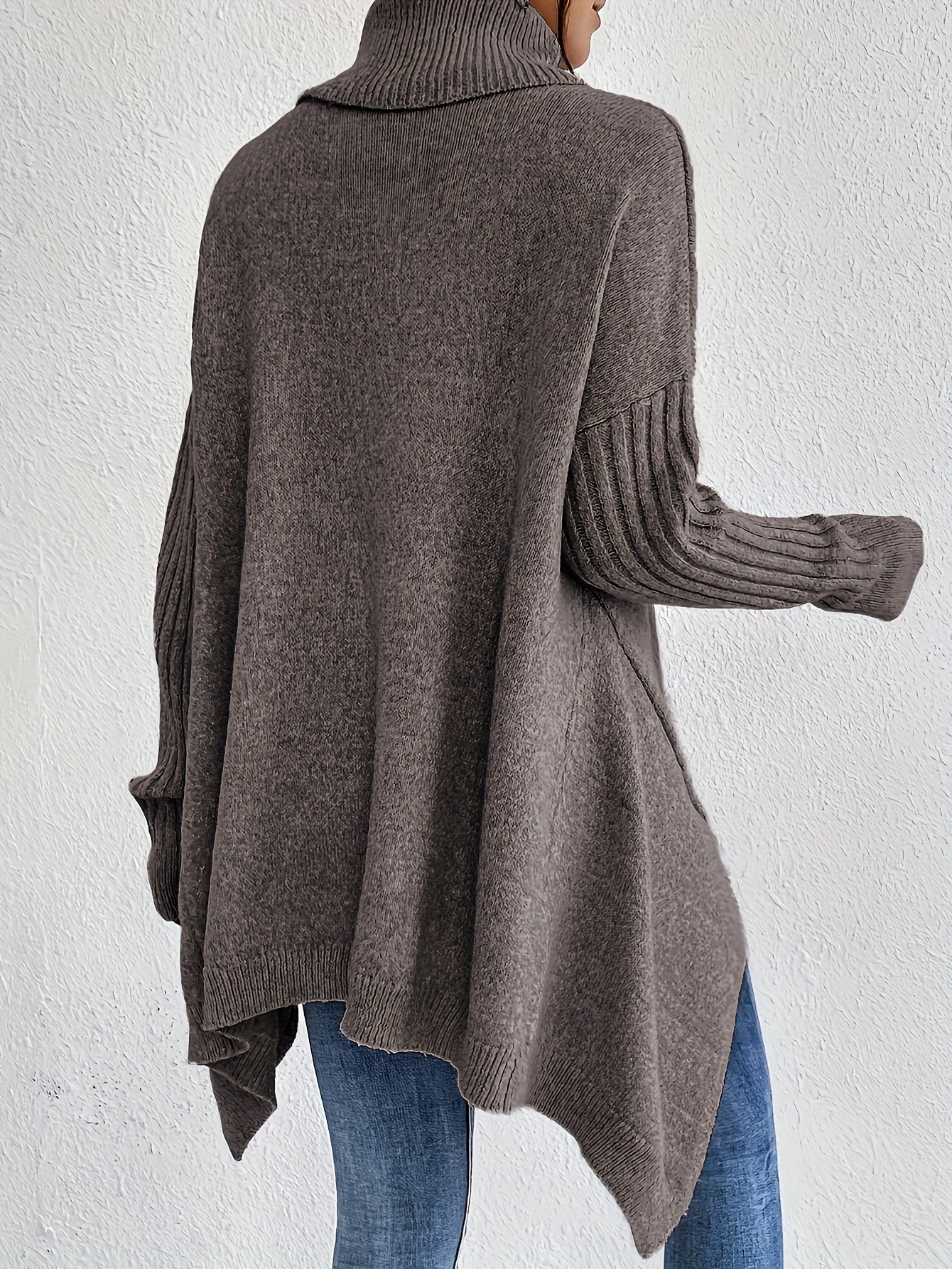Women's Folded Turtleneck Sweater Loose Fit