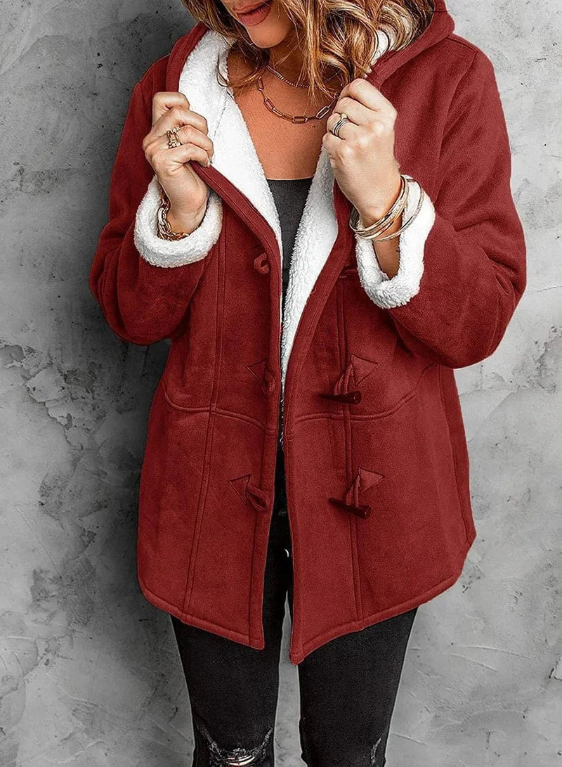 Soft Premium Hooded Coat in Faux Cashmere
