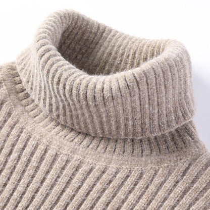 Men's High Neck Ribbed Sweater
