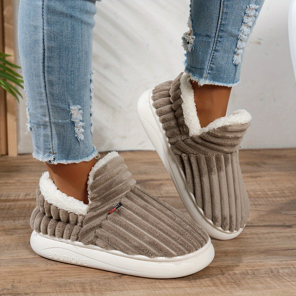 Women's Fleece Slippers Non-Slip Sole