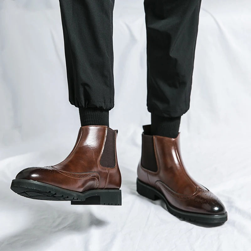Davenport Men's Faux Leather Chelsea Boots