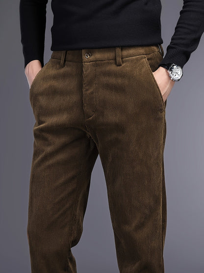 Rugged Textured Cord Pants - VibreMode