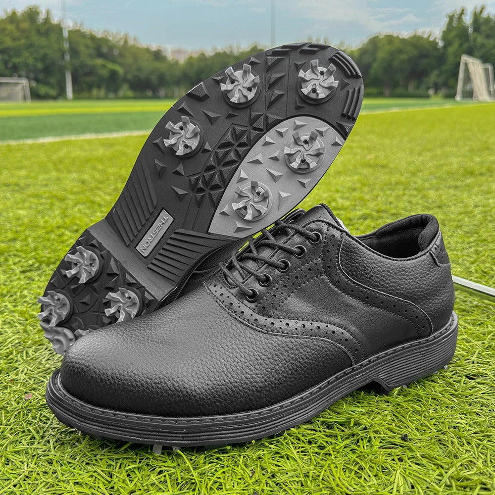 Classic Golf Shoes Leather Brown