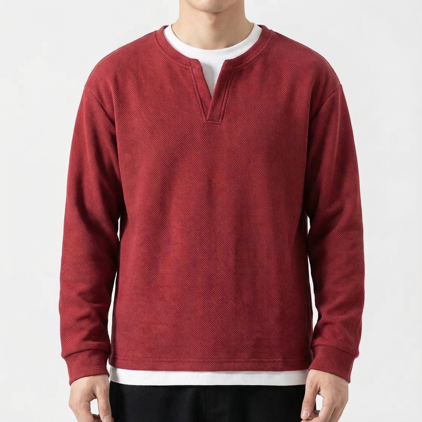 Women's Cotton Split Neck Sweater