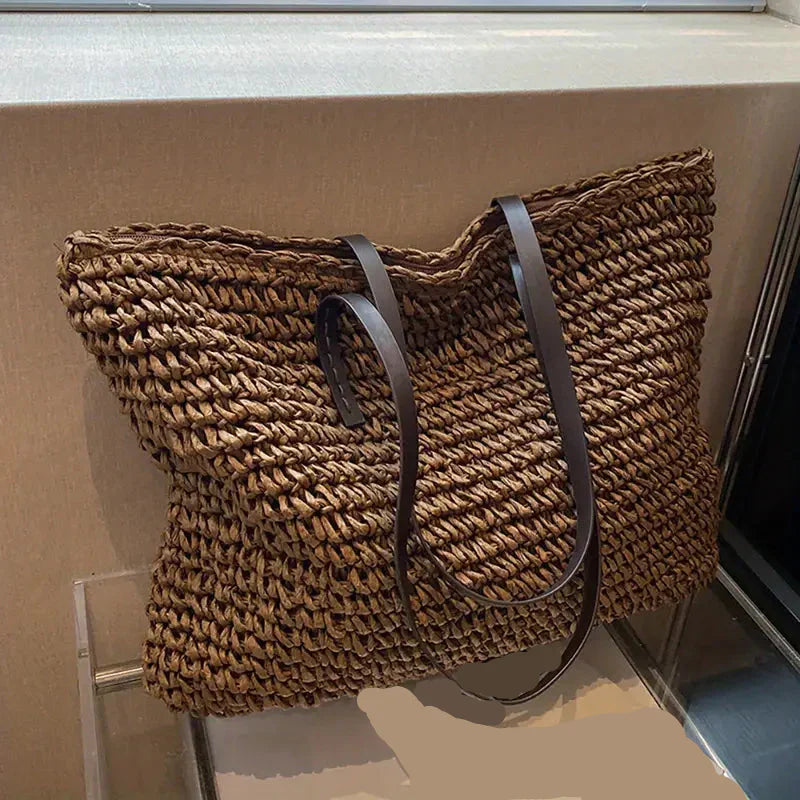 Alessia Women's Straw Beach Tote Bag Natural