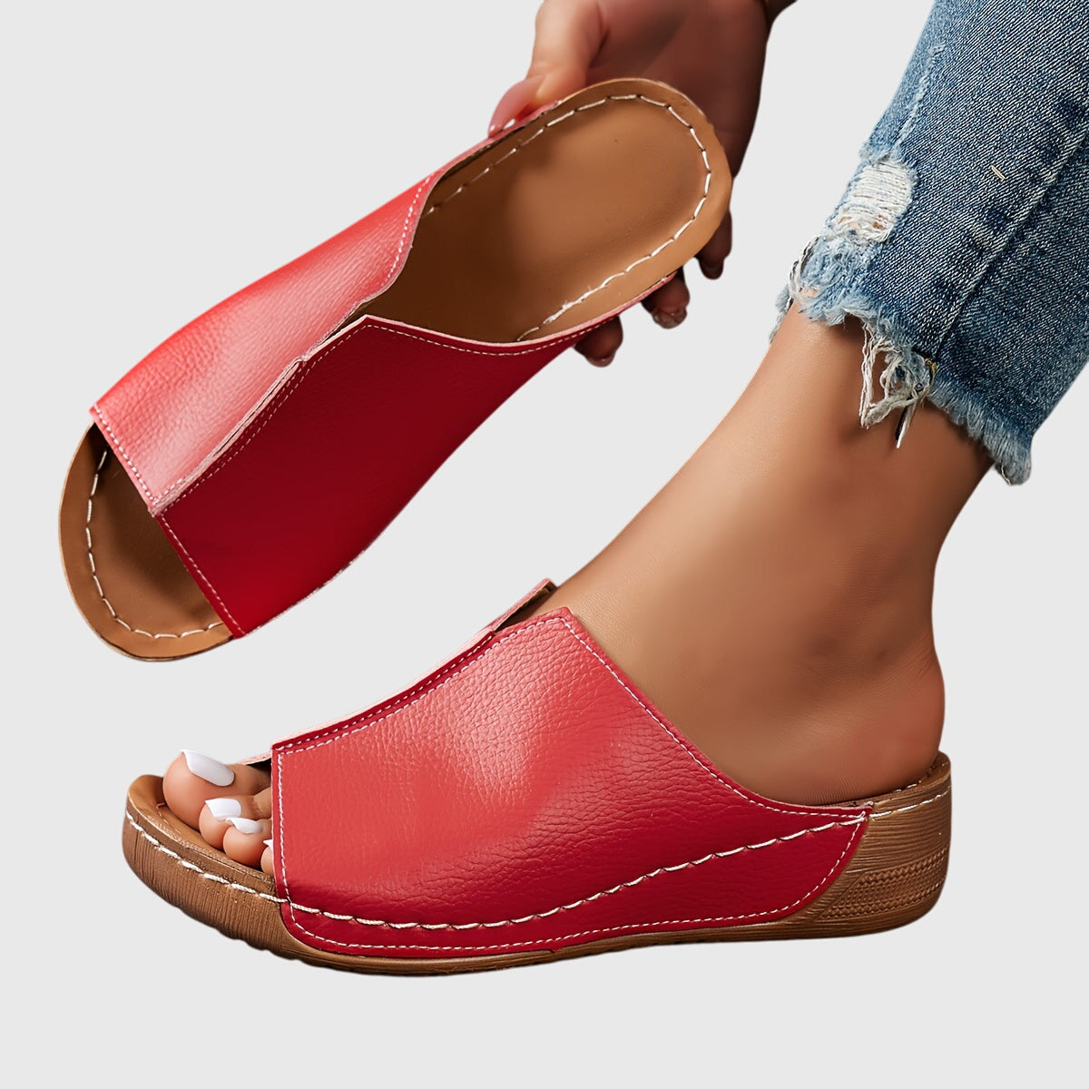 Ladies Comfortable Espadrille Wedge Sandals