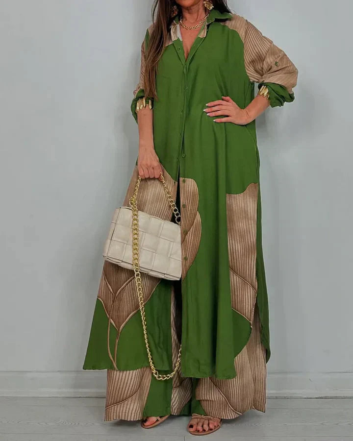 Women's Two Piece Cropped Wide Leg Outfit