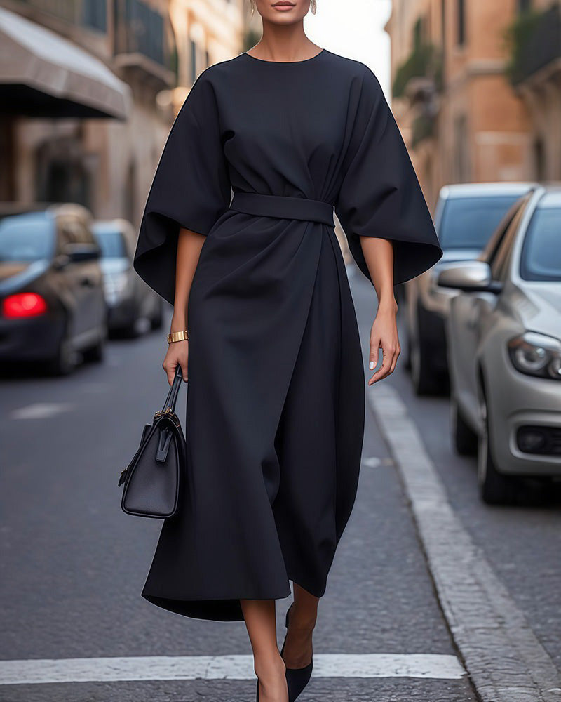 Elegant Ladies Floral Midi Wrap Dress - VibreMode