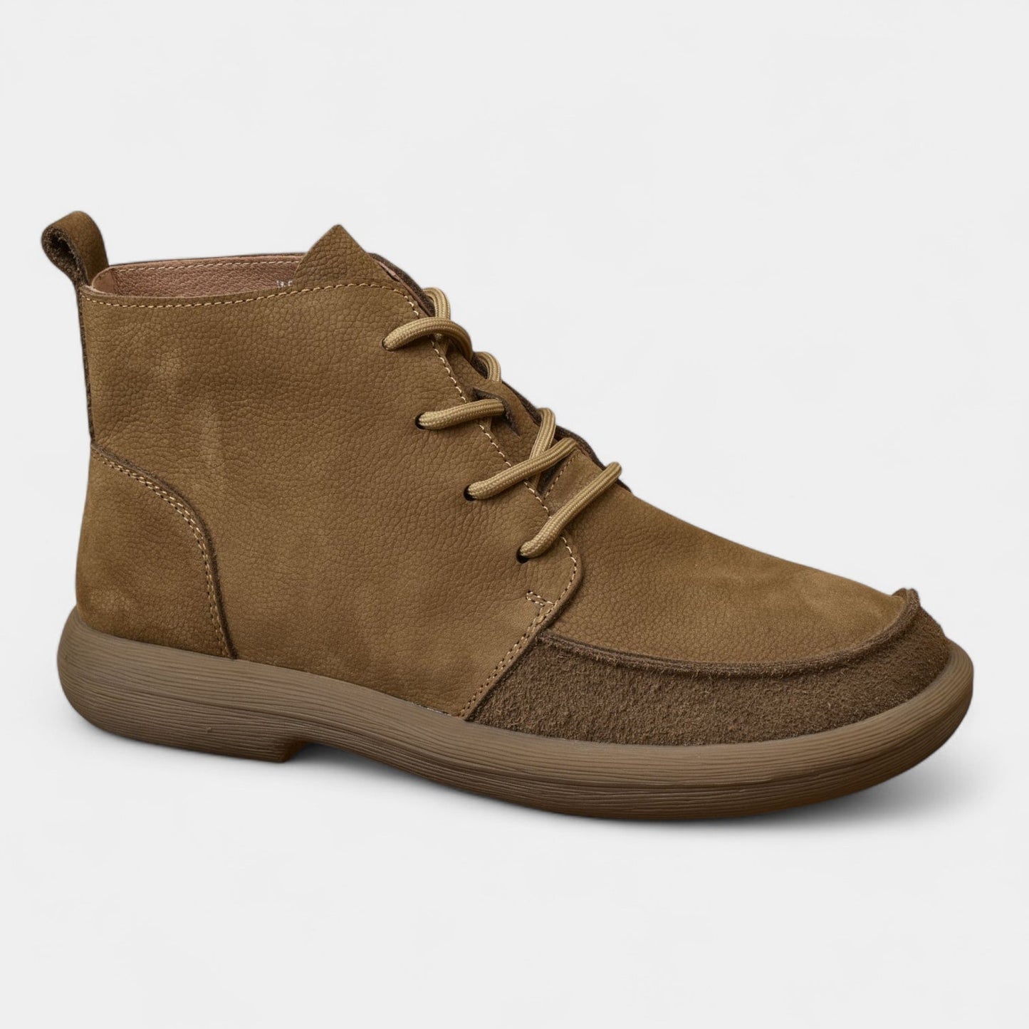 Men's Real Leather Comfort Ankle Boots Wide Fit Lace Up Shoes