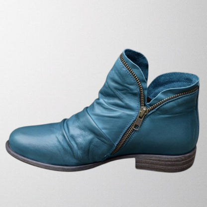 Women's Ankle Boots Rounded Toe Side Zipper