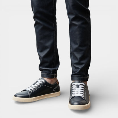 Men's Synthetic Leather Casual Sneakers Low Top Shoes