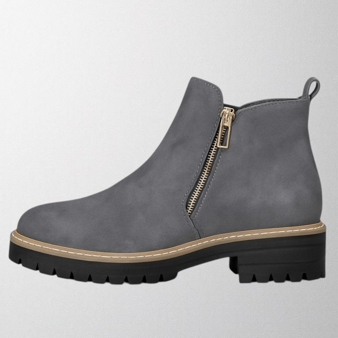 Women's Boots Side Zip Rounded Toe