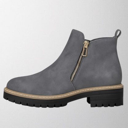 Women's Boots Side Zip Rounded Toe